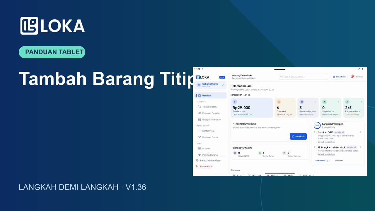 Panduan Tambah Barang Titipan di Loka Kasir